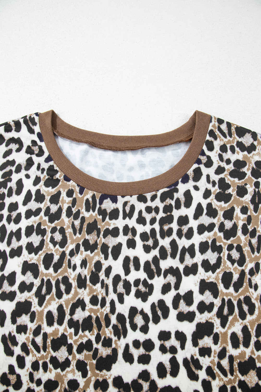 Khaki Leopard Contrast Trim Rop