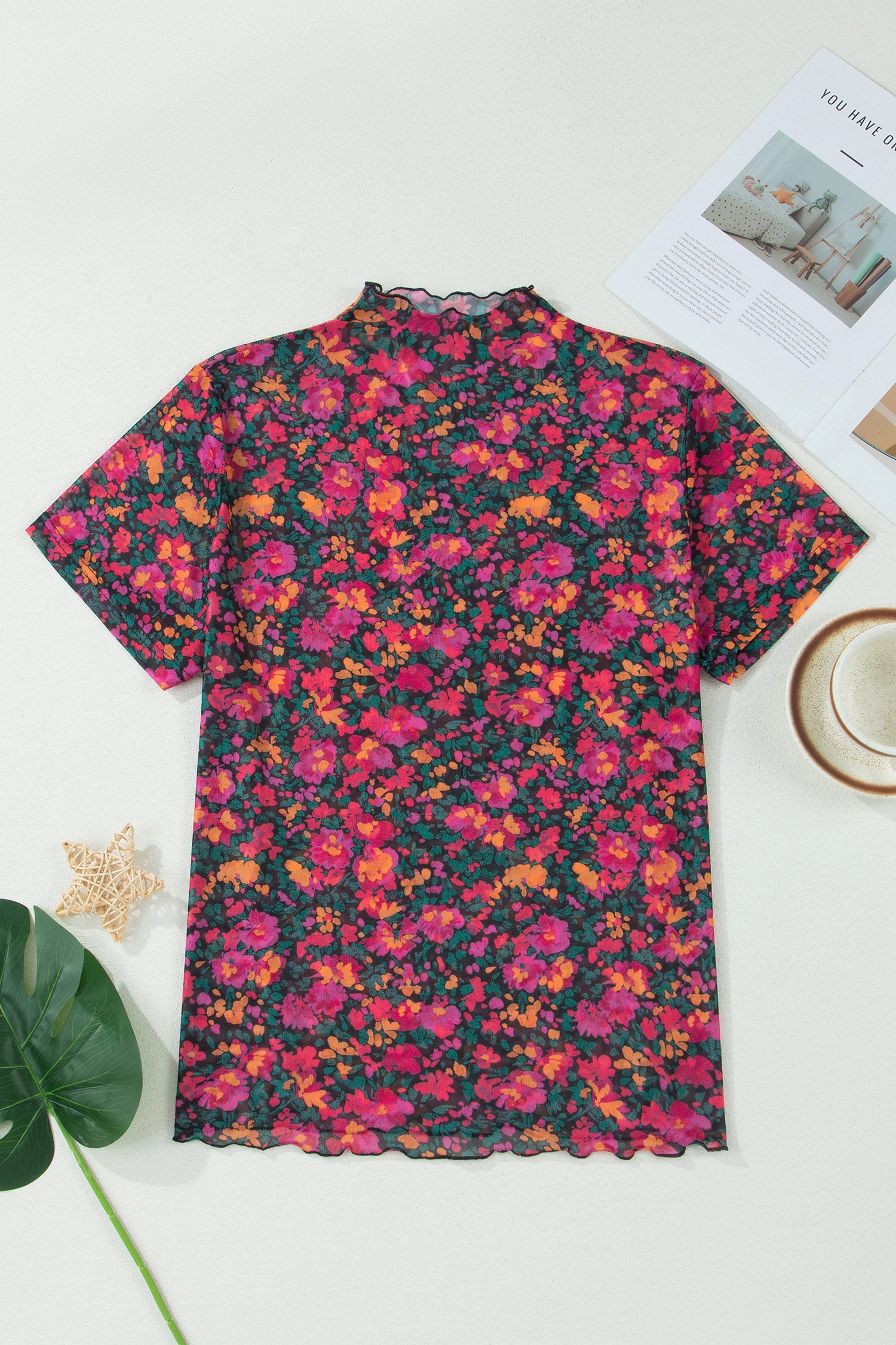 Midnight Bloom Mesh Top