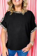 Leopard Trim Tee