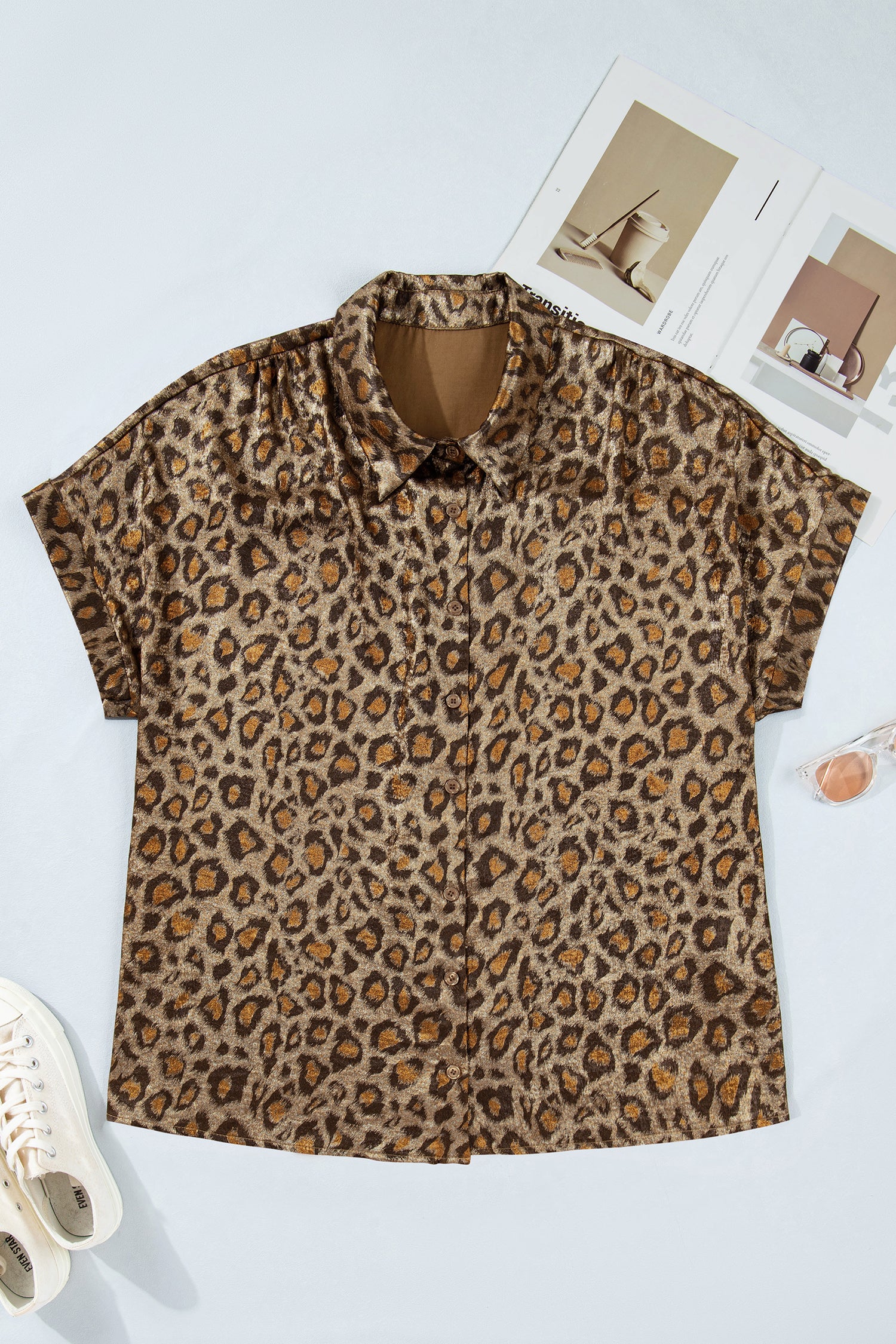 Golden Leopard Dolman Top