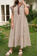 Tiered Flutter Sleeve Maxi Dress