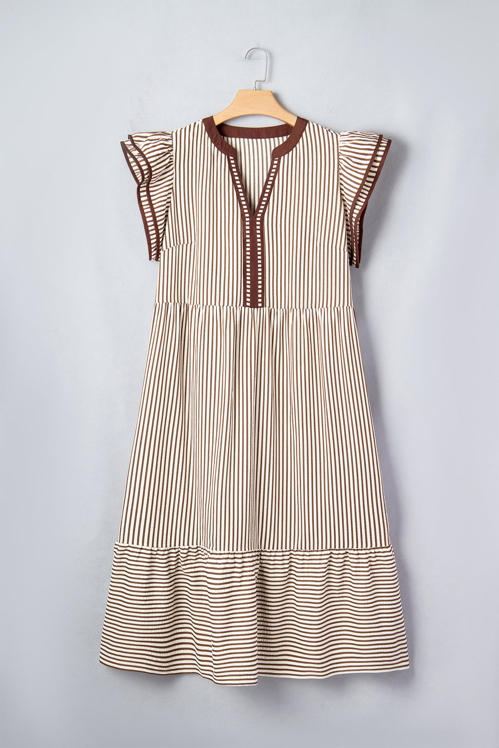 Tiered Flutter Sleeve Maxi Dress