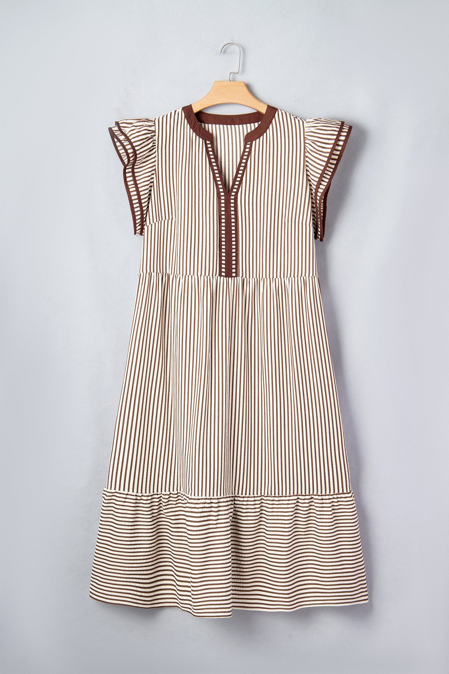 Tiered Flutter Sleeve Maxi Dress